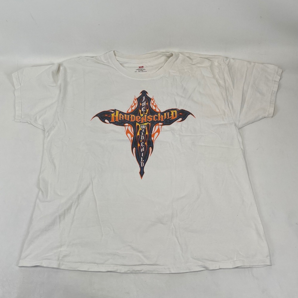 Jac Haudenschild Wild Child Sprint Car Racing T-Shirt XL White R19 2008 Hanes